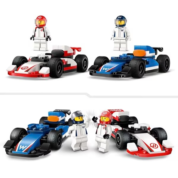 LEGO City 60464 F1 Williams Racing ir Haas F1 lenktyniniai automobiliai