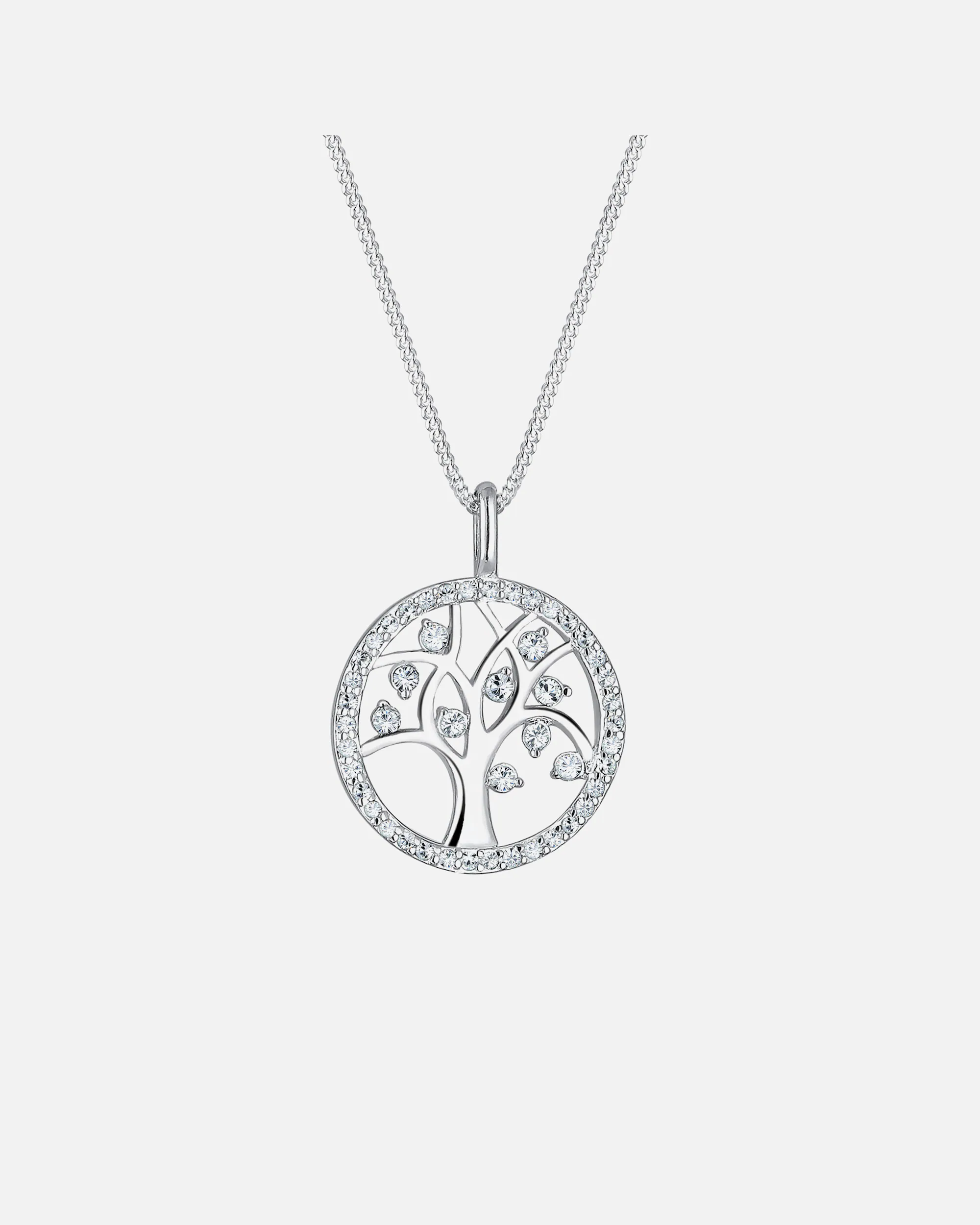 Elli Femmes Pendentif Arbre de Vie Simple avec cristaux en argent sterling 925