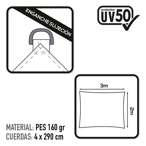 Store rectangulaire Aktive Garden UV50