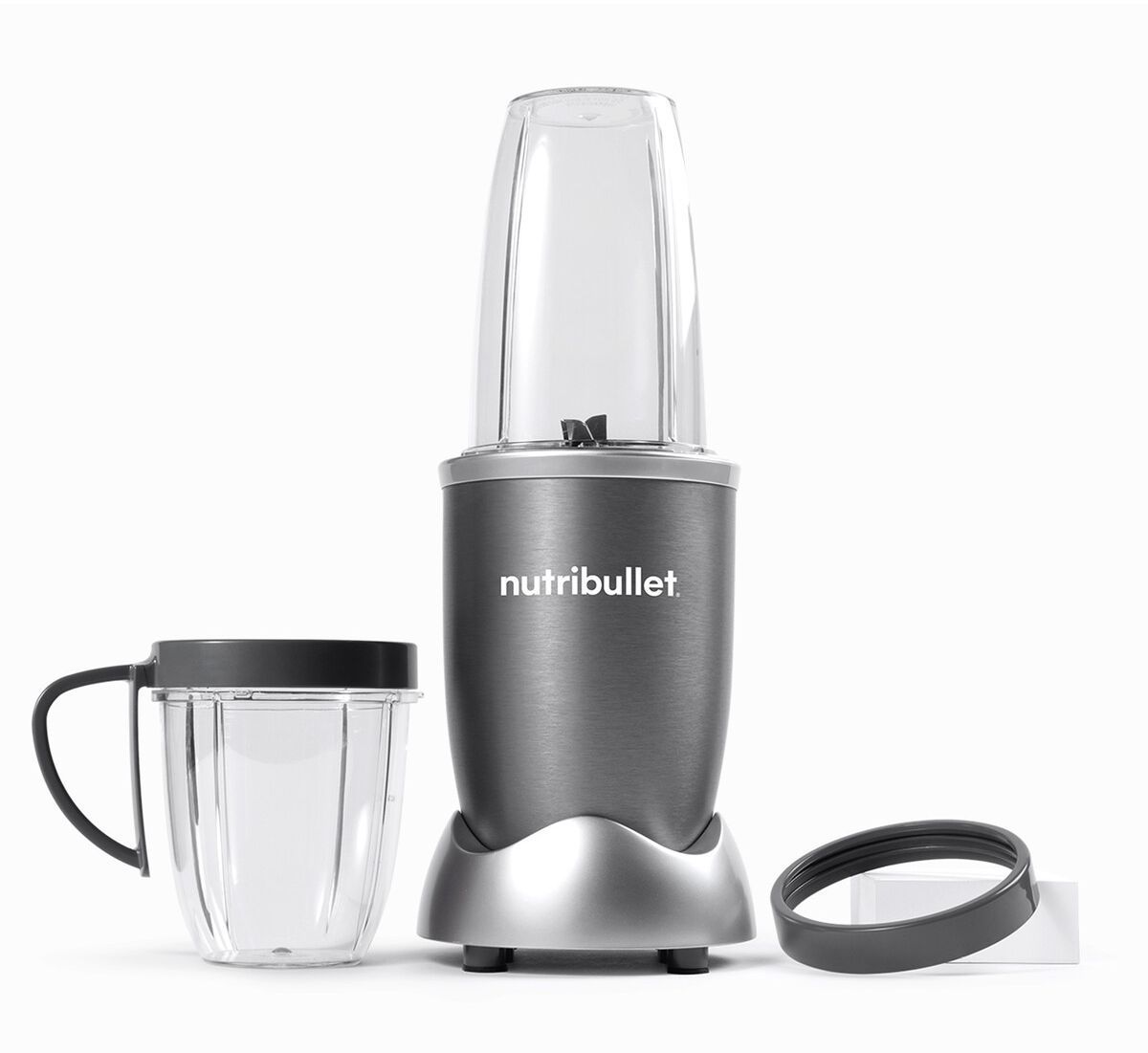 Standmixer – NUTRIBULLET Original 600 – NB606DG – 600 W – inklusive 2 Becher (700 ml und 500 ml) – Grau – BPA-frei
