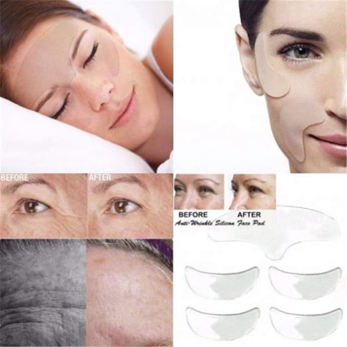 Parches faciales antiarrugas reutilizables, cuidado de la frente, boca y labio superior, antienvejecimiento.