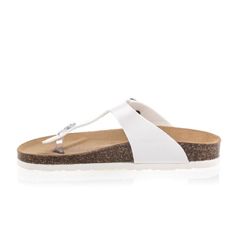 Hvite sandaler / sko med åpen tå til dame