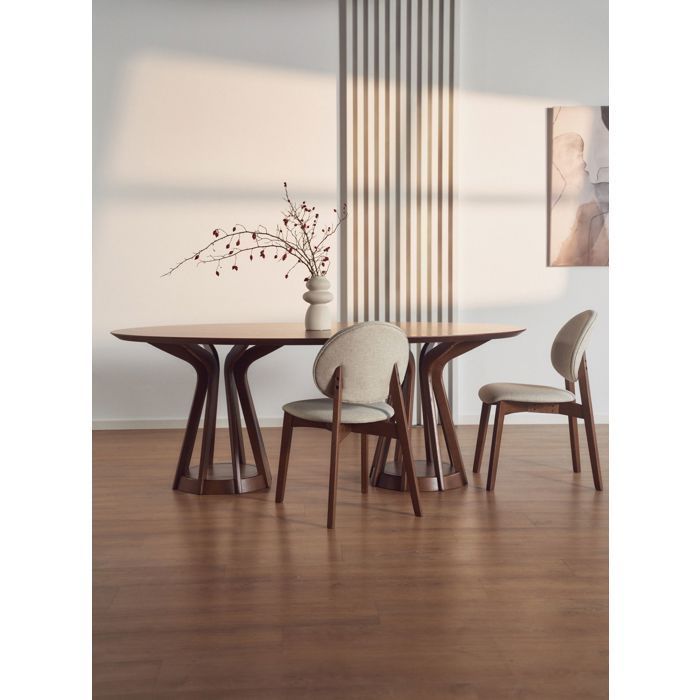 Mesa de comedor rectangular – STENNE – acabado nogal – 200x110 cm