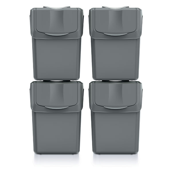 Zestaw koszy do segregacji śnieci szare 4 x 20l sortibox keden -405u