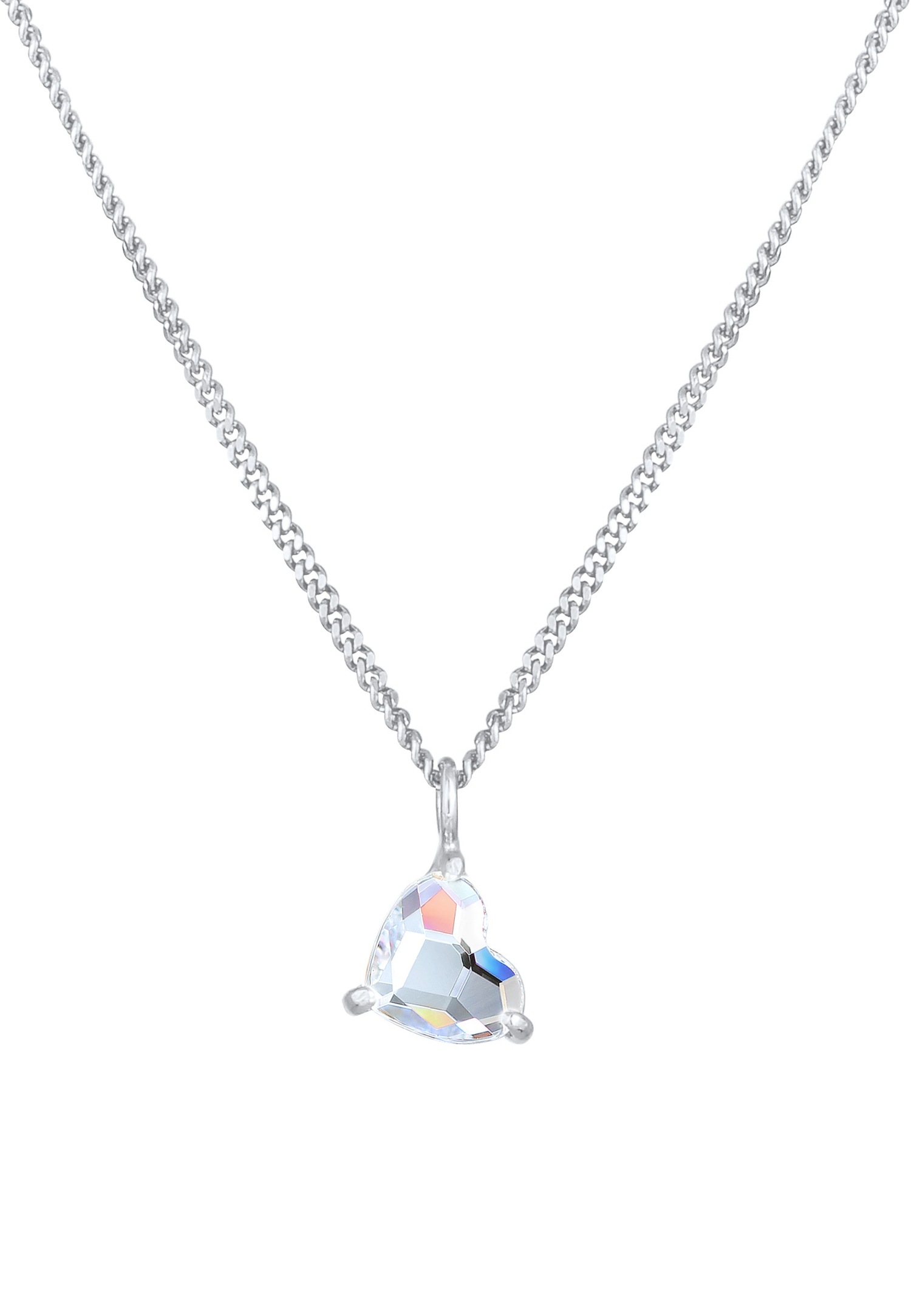 Elli Femme Pendentif Cœur Amour Romantique avec cristaux en argent sterling 925
