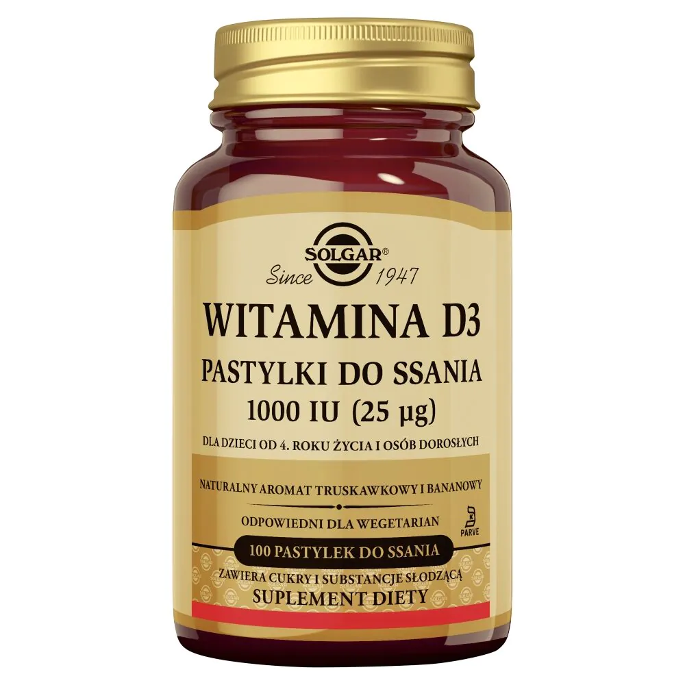 Solgar Naturalna witamina D3 25 µg 1000 IU kapsułki