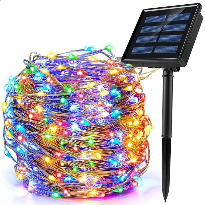 Guirnalda de luces solares - 200 LED - 8 modos - 22 m - Resistencia al agua IP65