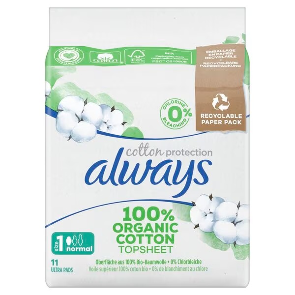 Higienski vložki Always Cotton Protection Normal Plus<br>11 kosov