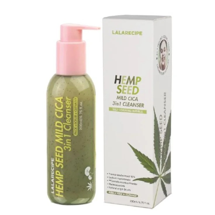 Lalarecipe Hennepzaad Milde Cica 3-in-1 Gezichtsreiniger 200 ml