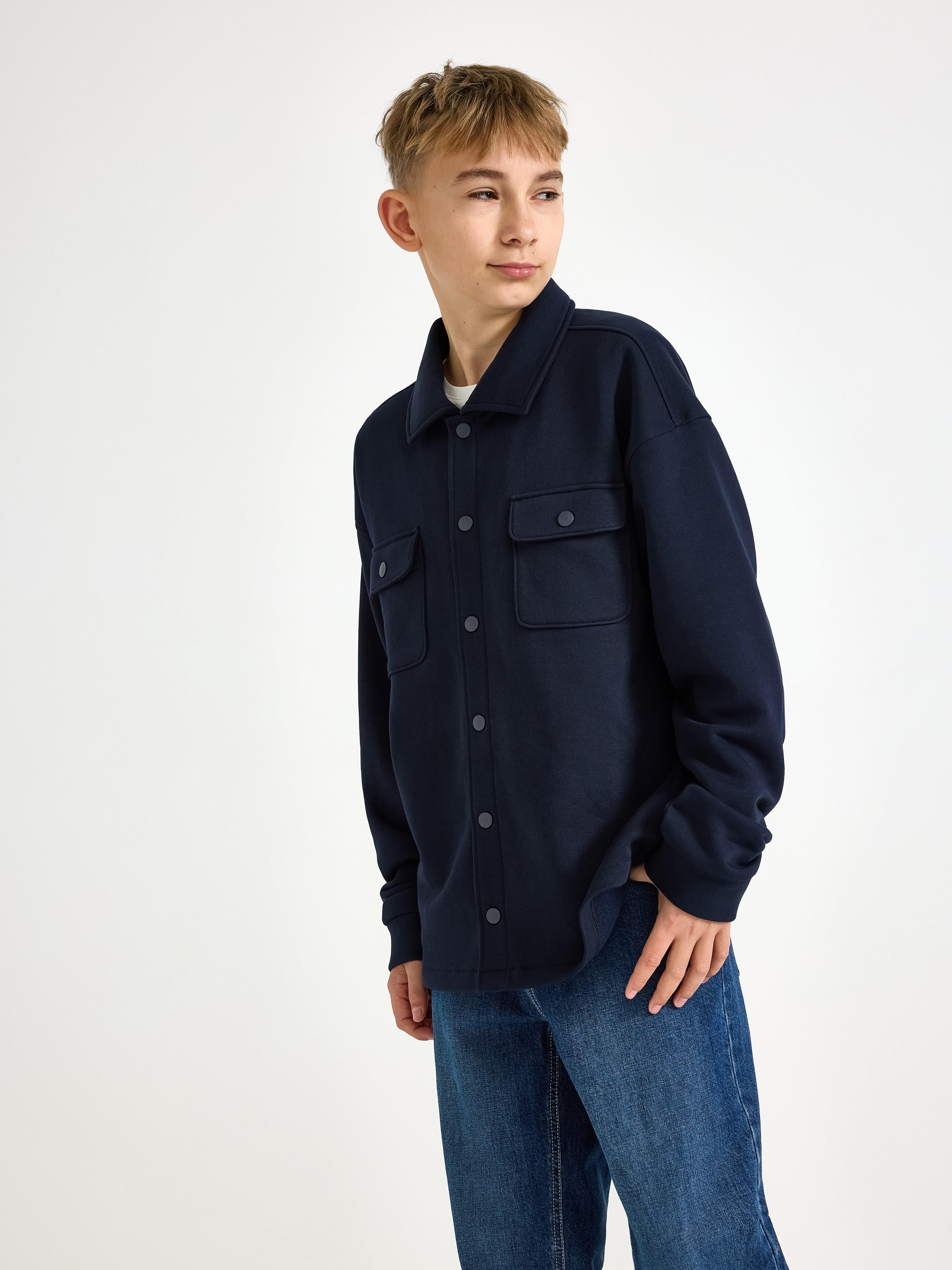 Overshirt i trikå Dark Navy