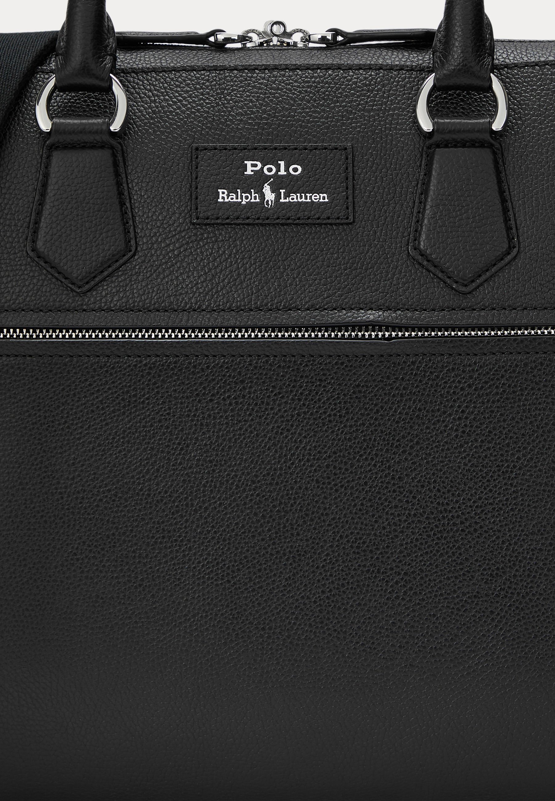 Polo Ralph Lauren PEBBLED LEATHER COMMUTER BAG - Aktovka - čierna