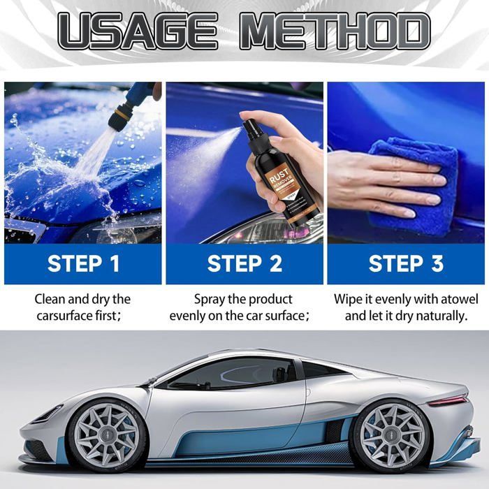 2-Piece Rust Converter, Anti-Rust Metal Spray, Rust Remover Spray, Car Rust Remover Spray, for Metal, Car
