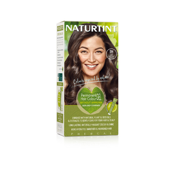 Naturtint Permanent Hårfarge Gel 5N Lys Kastanjebrun