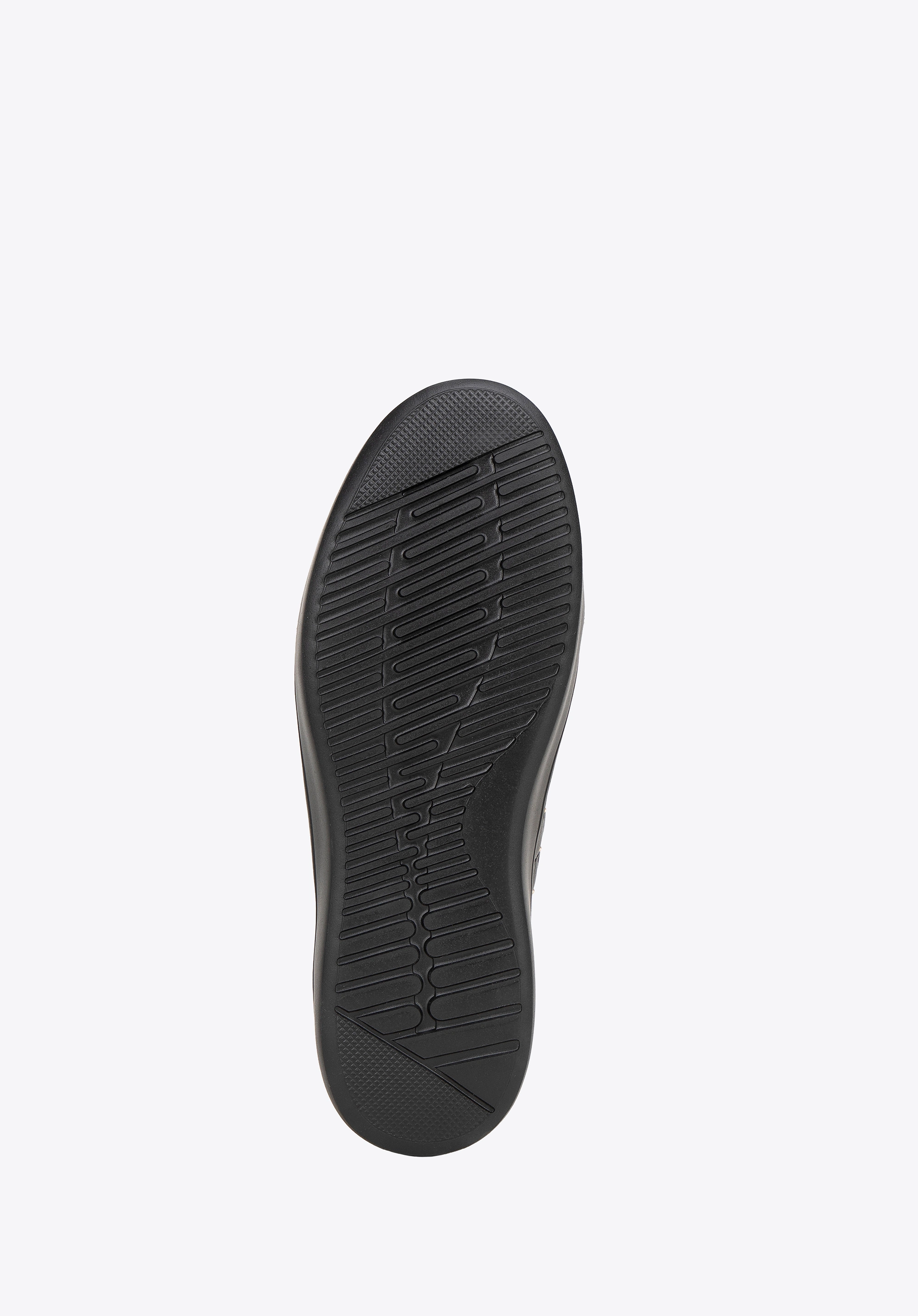 Damskie sneakersy skórzane z pikowaną cholewką czarne