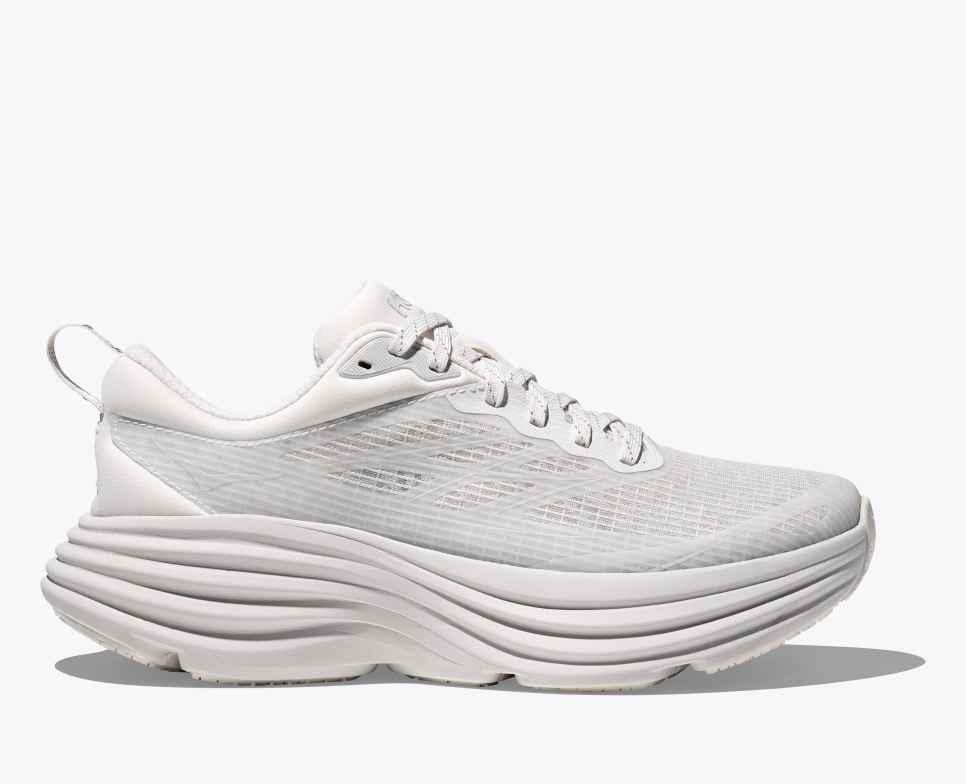 HOKA Stealth/Tech Bondi 8 Caged Λευκό / Κοσμικό Γκρι
