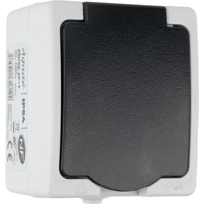 Enchufe de superficie de 16 A, 2 polos + entrada, IP54 - Aquae - Zenitech
