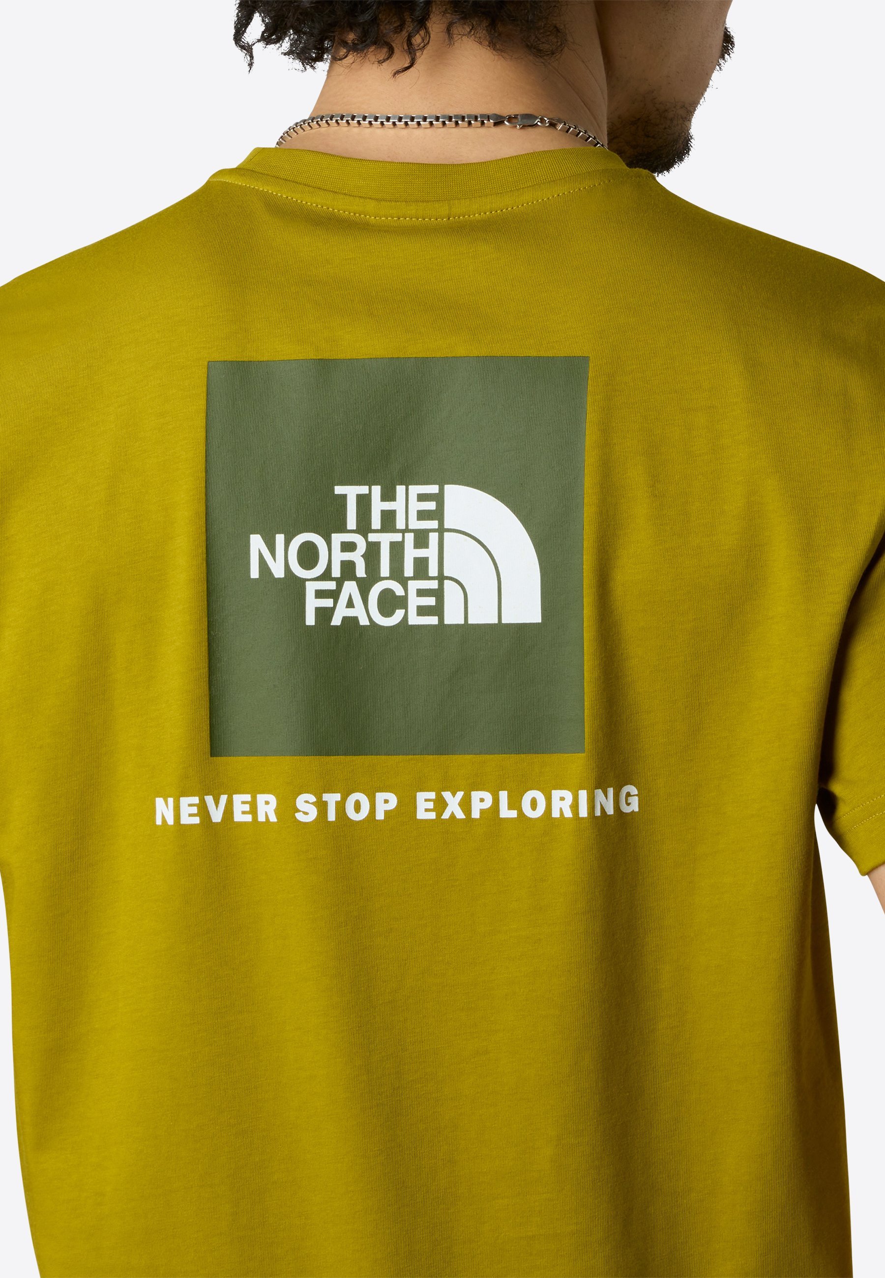 The North Face M SS BOX NSE TEE - T-shirt met print - diep dijon bosgroen