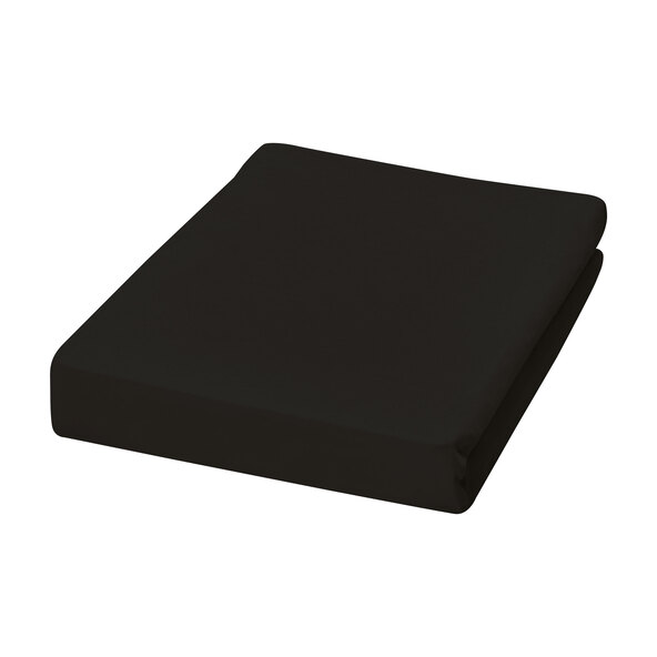 Cearșaf cu elastic din jerseu, 90-100 x 200 cm, negru