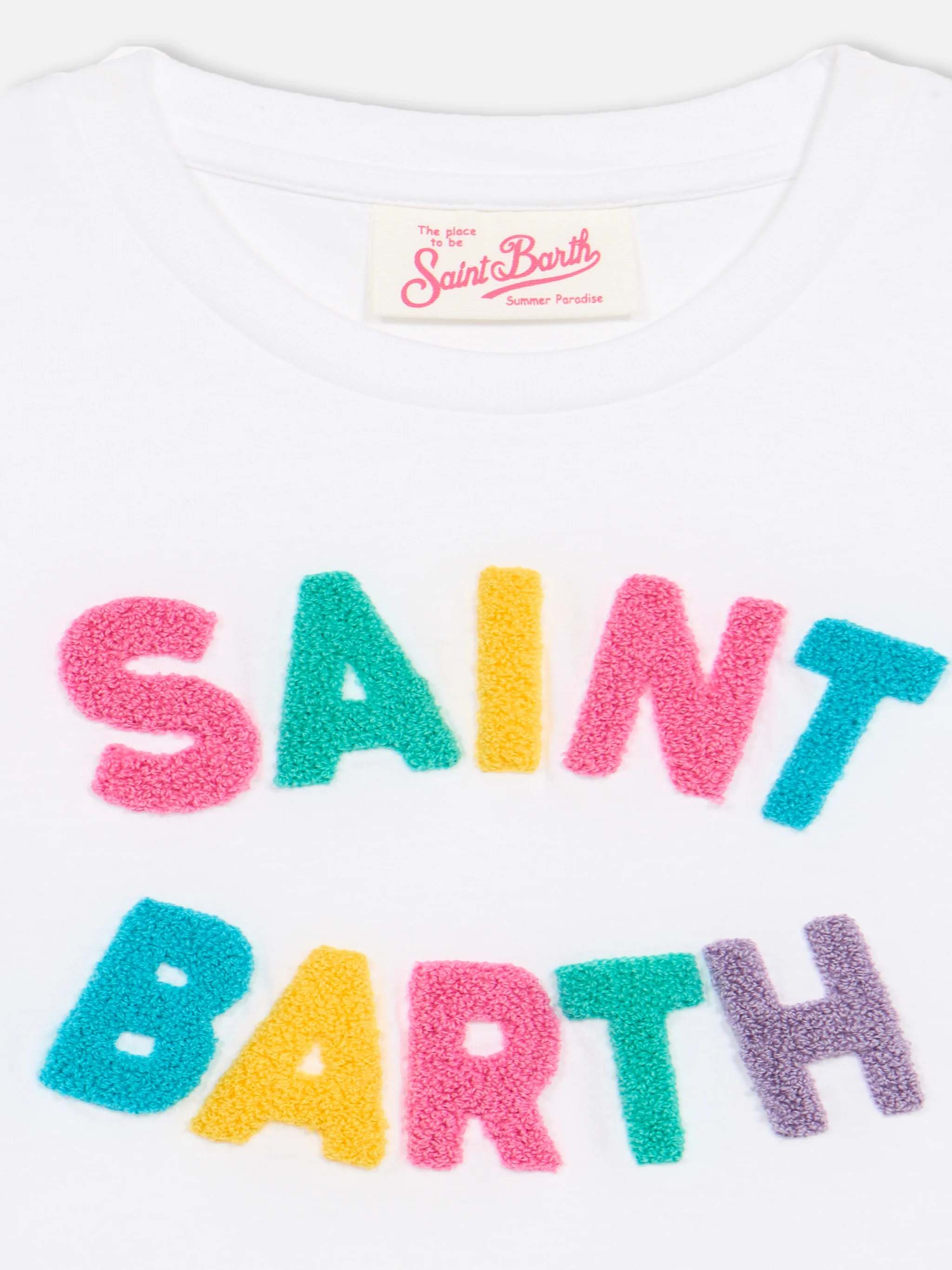 Abito Abbey da bambina con frange e patch in spugna
