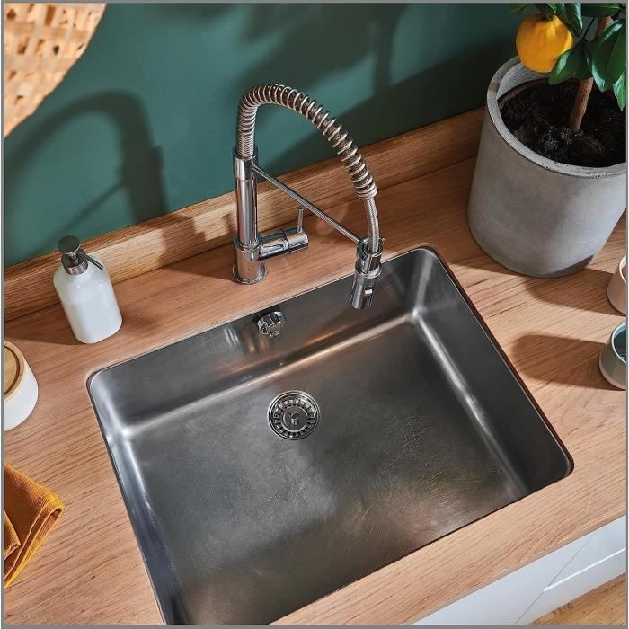 Ralo com cesto para pia de cuba dupla - Wirquin 30718724 - Branco - Diâmetro 90 mm - ABS - Com grelha