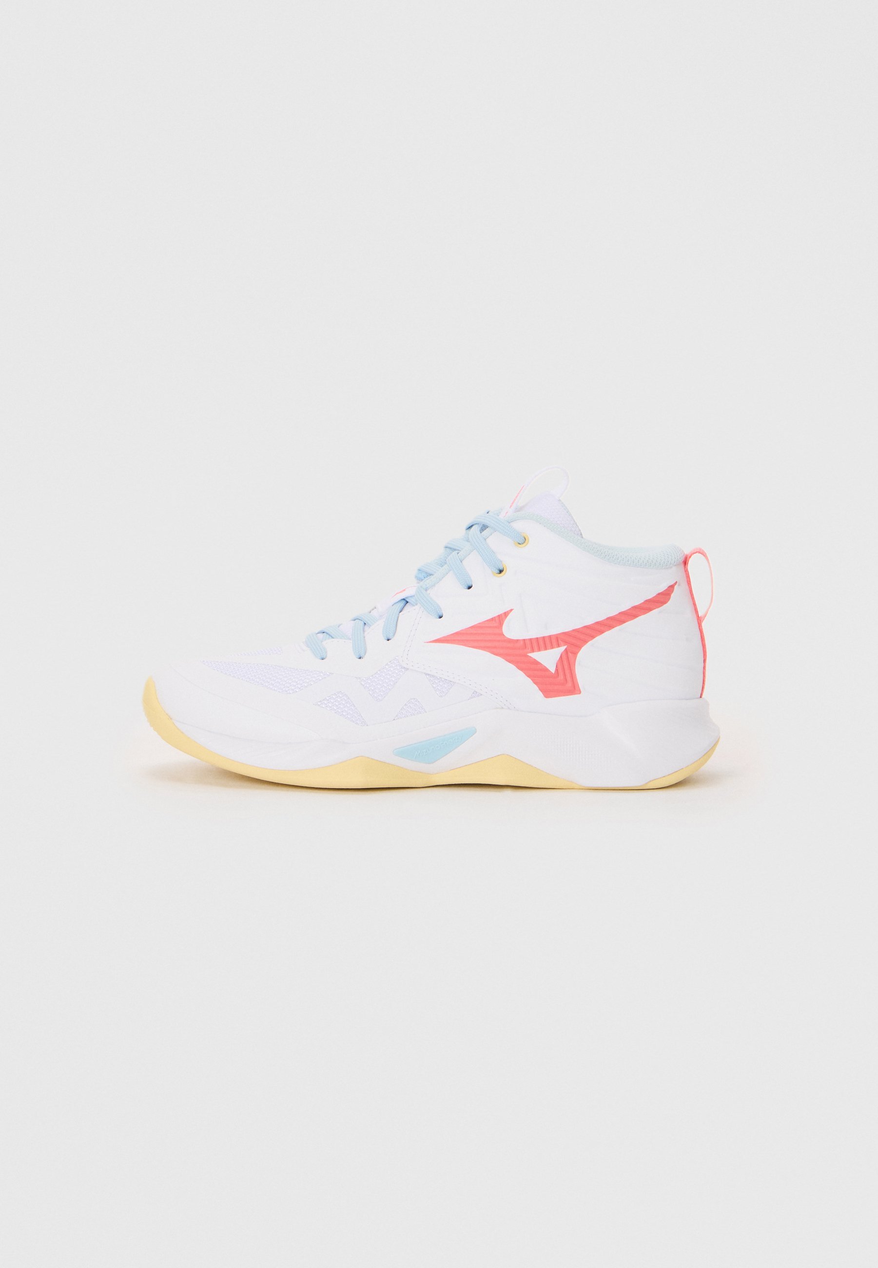 Mizuno WAVE MOMENTUM PRO - Volleybalschoenen - wit/calypso koraal/lichte banaan