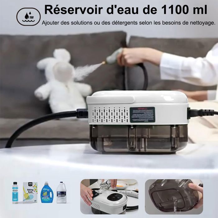 Nettoyeur Vapeur à Main Portable - Haute Pression 3 Bar - 2500W - Nettoyeur Vapeur pour Cuisine/Salle de Bain/Maison/Auto/Tissus