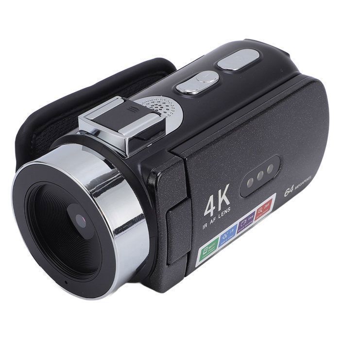 Cámara de video 4K de 64 MP - COCOSITY - Zoom digital 28X - Enfoque automático - Pantalla giratoria de 3 pulgadas y LED