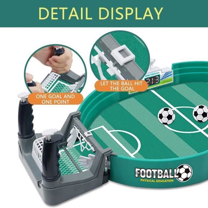 Interactive mini foosball table with 6 soccer balls - Tabletop game - Desktop toy - Soccer kit - For children and adults