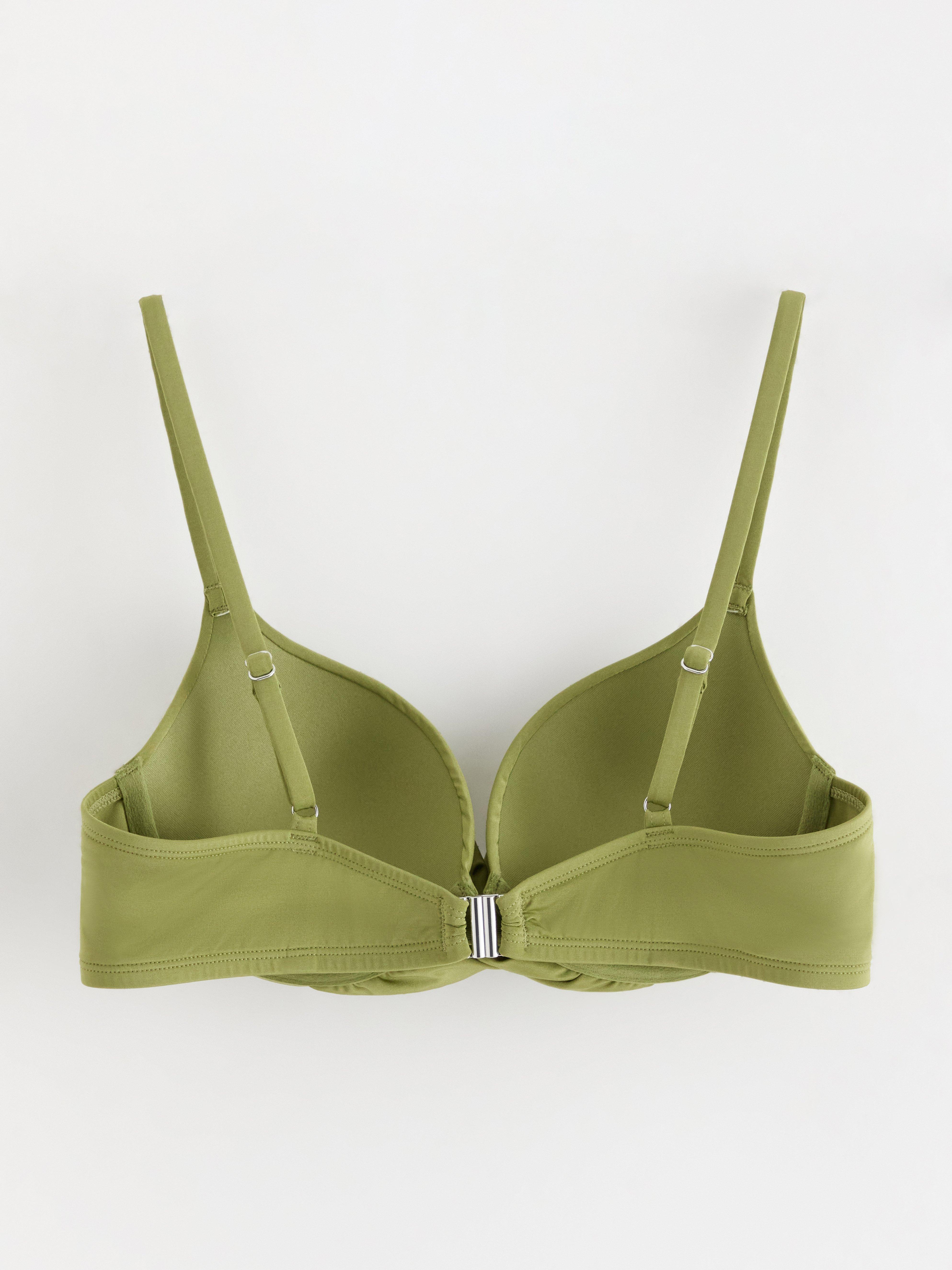 Top bikini imbottito Malva, colore verde polvere chiaro.