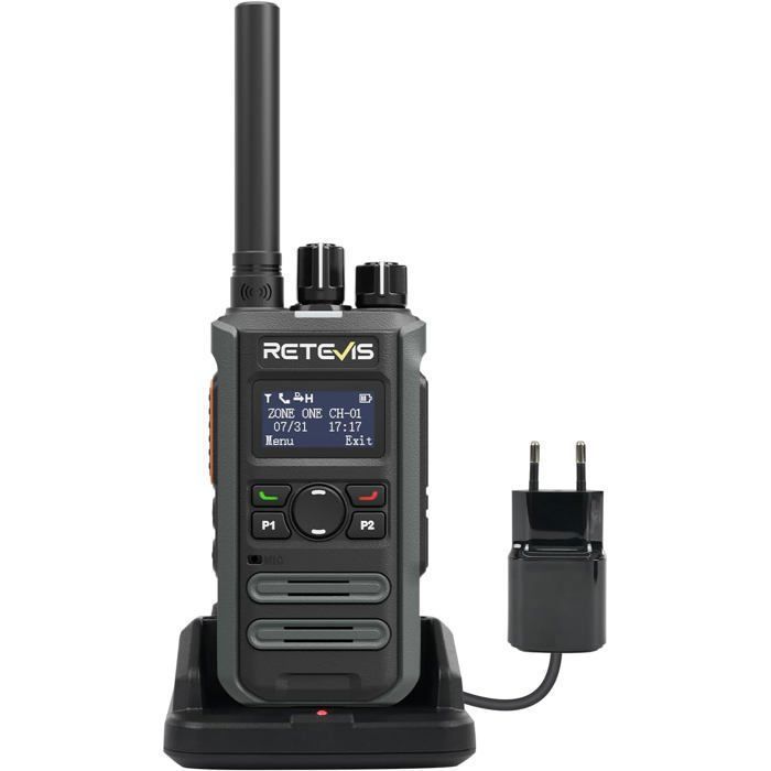 Walkie Talkie Retevis P3 DMR, compatible con Motorola, carga rápida, mini talkie de alta potencia, largo alcance con SMS, pantalla