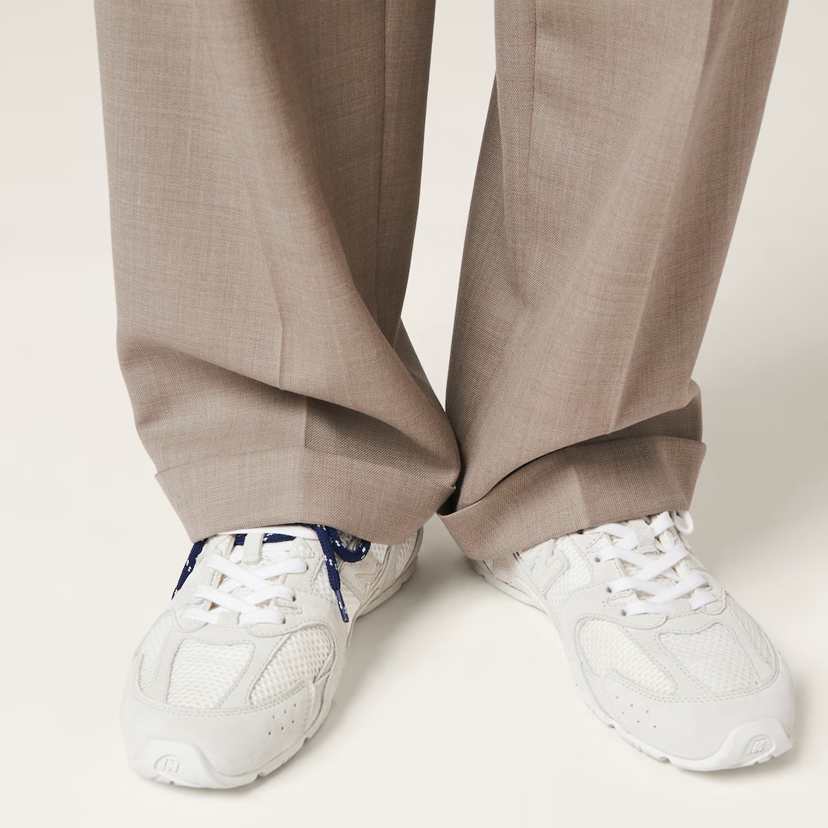 New Balance X Miu Miu 530 SL suede and mesh sneakers White