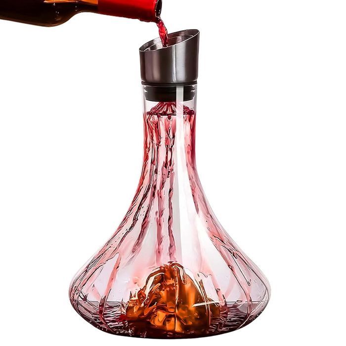 Decanter - CULINOREA - 26 x 19.5 x 5 cm - Glass - Ample aeration - With filter - Wine accessory - Gift