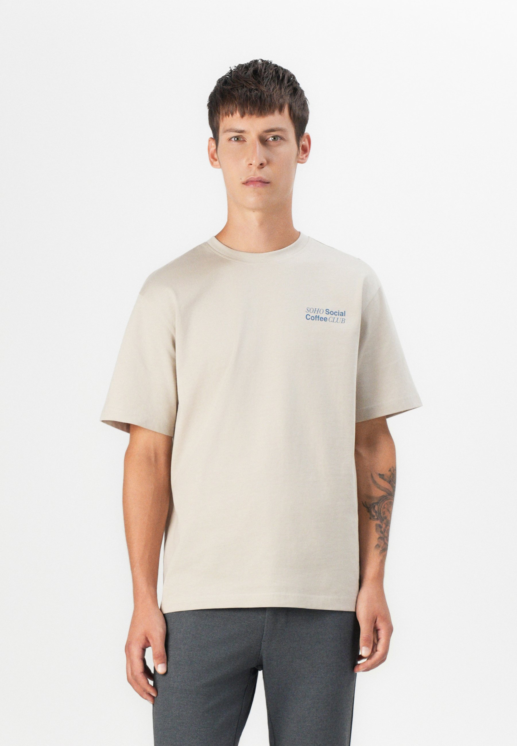 Only & Sons ONSFRED COFFEE CLUB T-shirt - T-shirt met print - Silver Lining