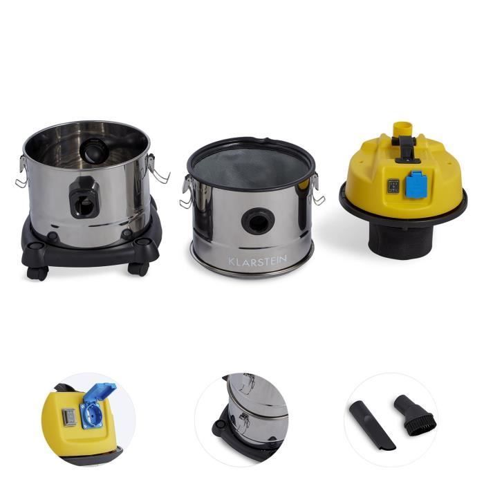 KLARSTEIN Aspirador industrial 3 en 1 - Reinraum - 1800W - Depósito 30L - Acero inoxidable