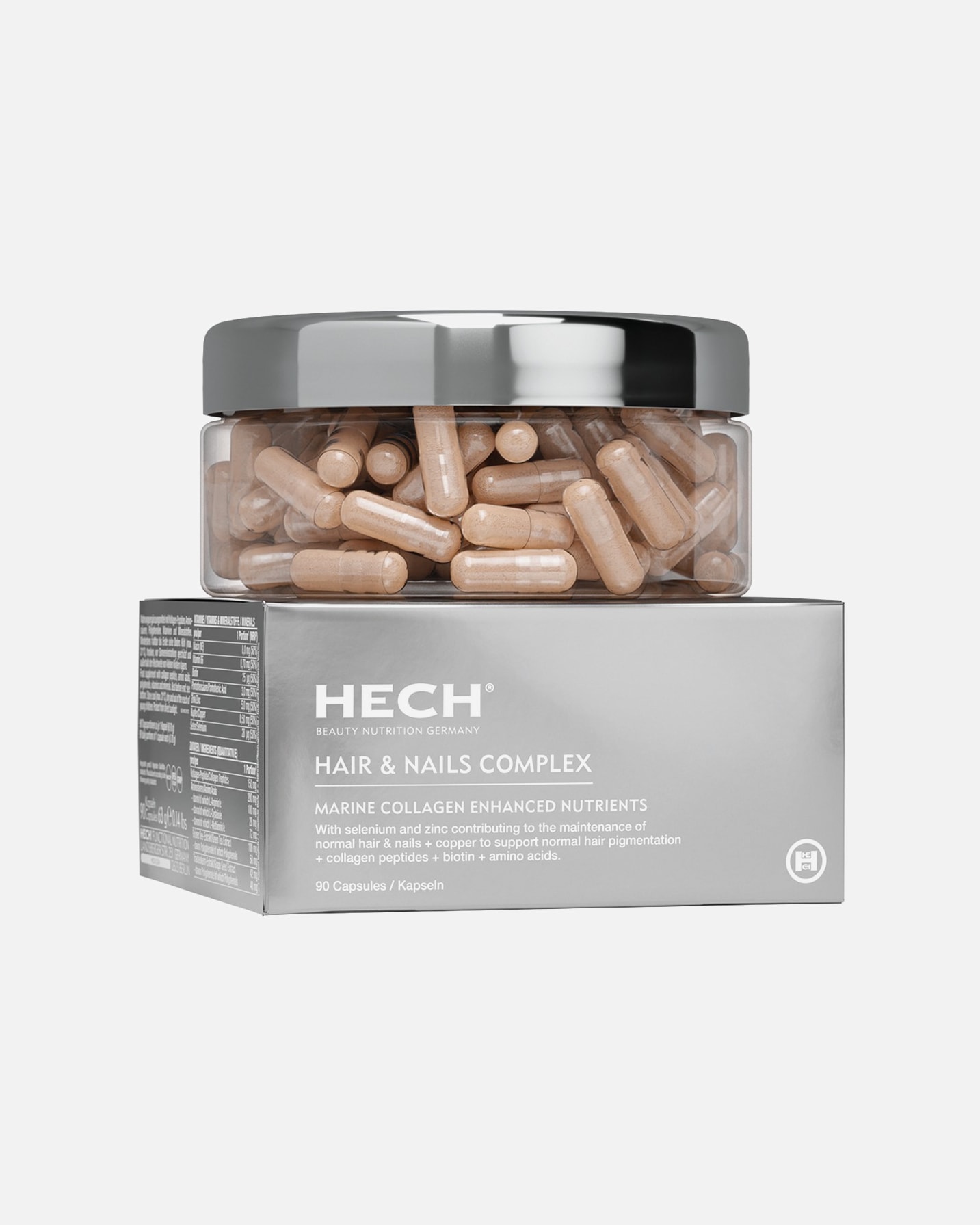 HECH Integratore Alimentare per Capelli e Unghie – 90 pezzi