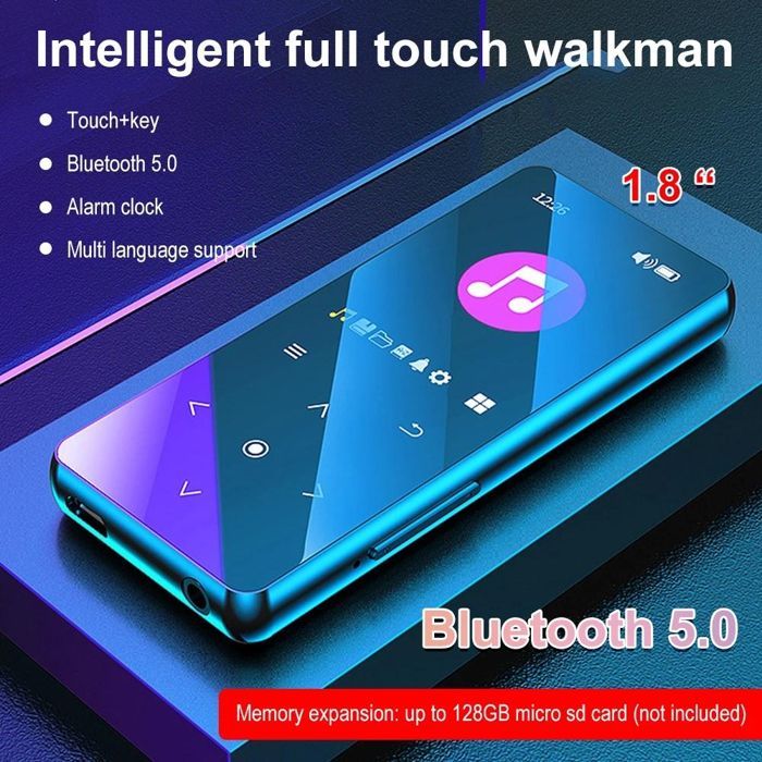 Lecteur MP4 Écran Tactile Couleur Bluetooth Métal 100h Autonomie 128G Extensible YONIS