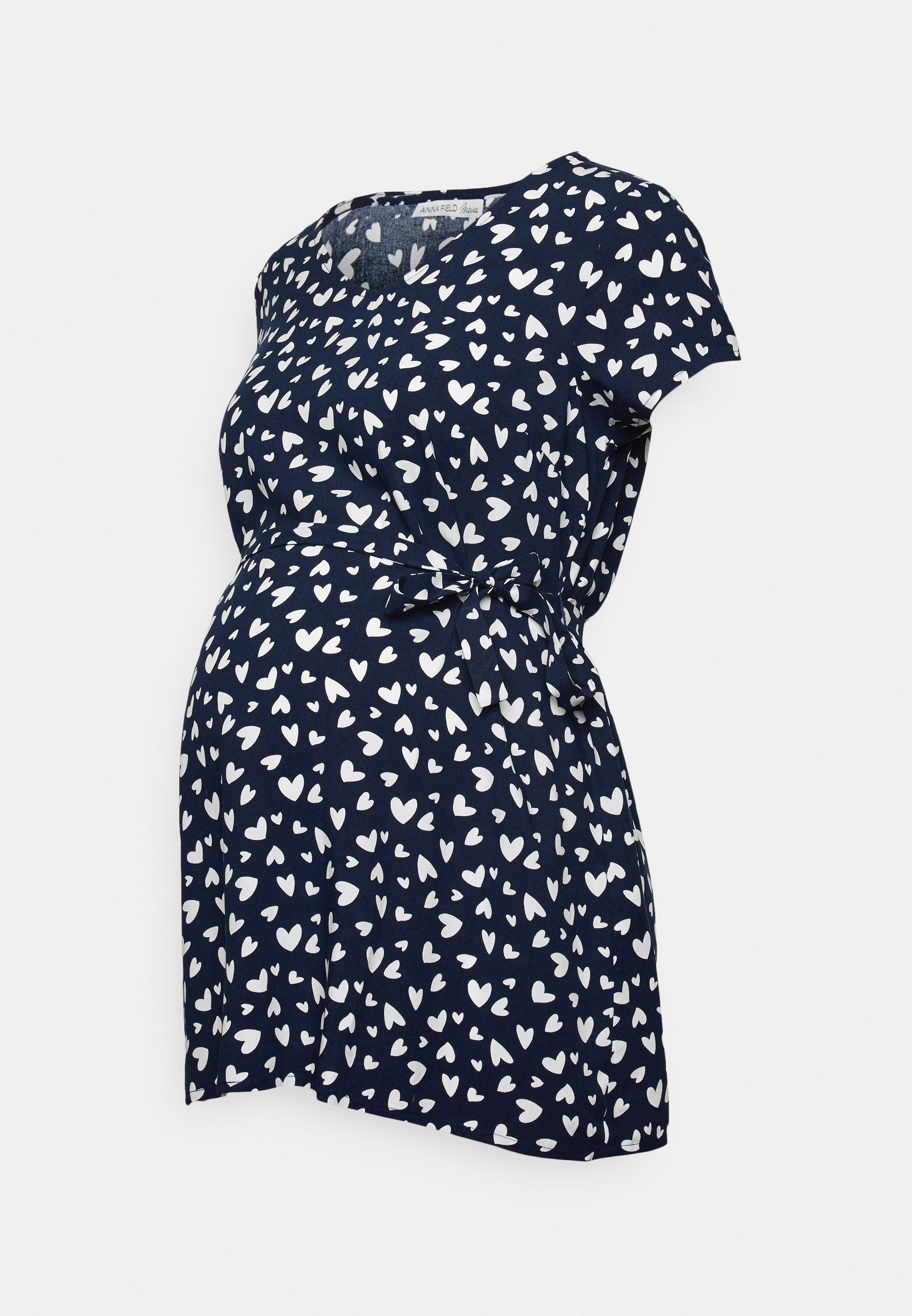 Anna Field MAMA blouse - donkerblauw/wit