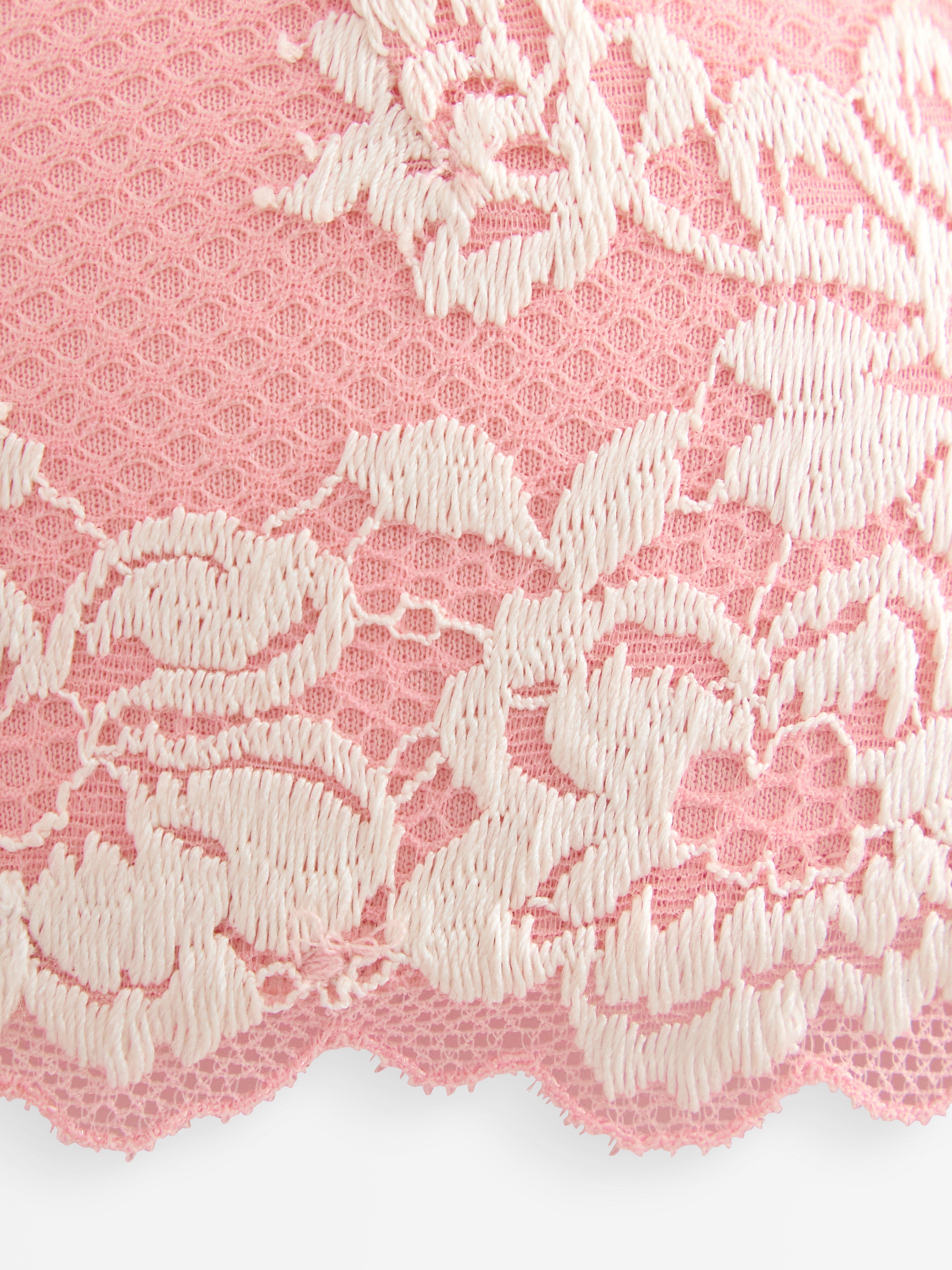 Sutiã camiseta Lily com renda rosa claro