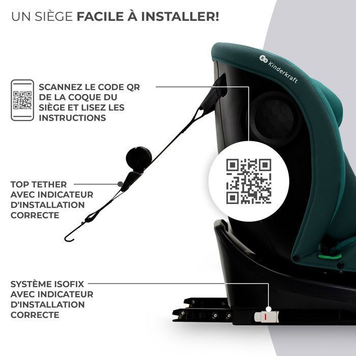 Silla de coche Kinderkraft I-GROW I-SIZE giratoria 360°