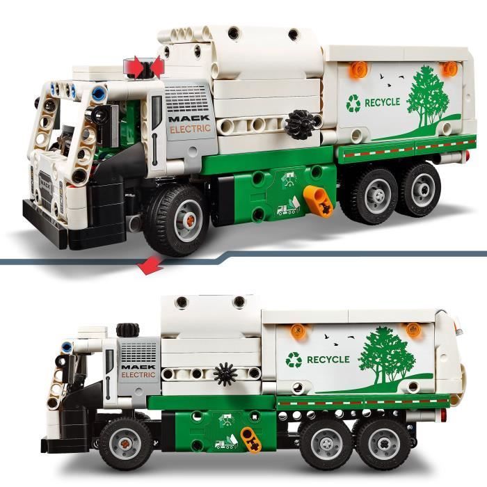 LEGO® 42167 Technic Mack LR Electric Camion Poubelle, Jouet de Camion Électrique, Véhicule de Recyclage