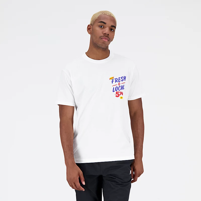 Męska koszulka z krótkim rękawem Essentials Reimagined Graphic Cotton Jersey T-skjorte - BIAŁA