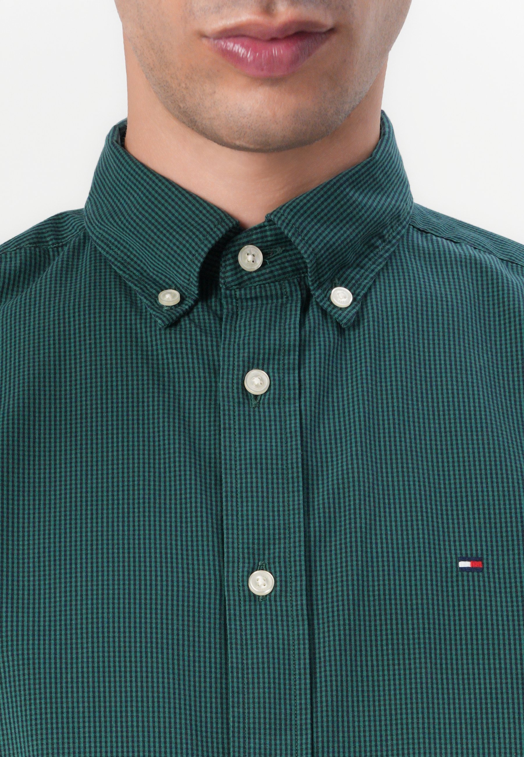 Tommy Hilfiger MICRO GINGHAM SHIRT - Shirt - siergroen