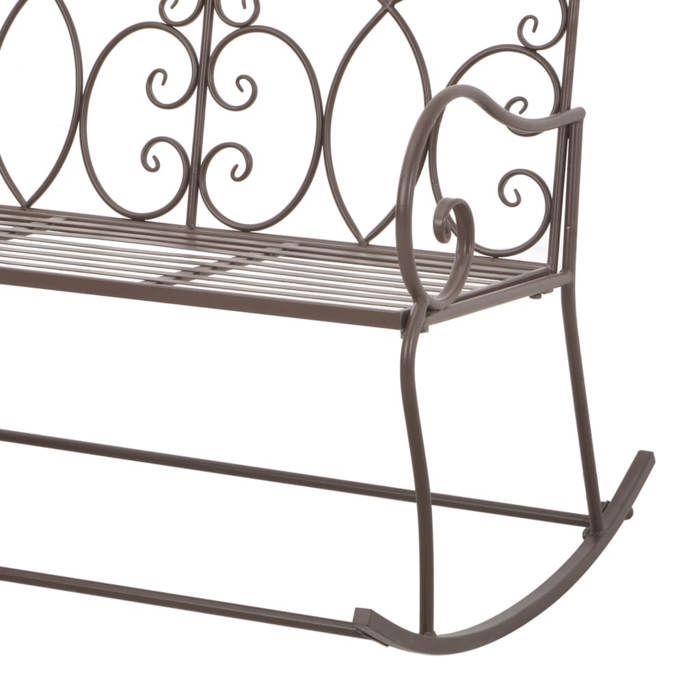 ¡Gran oferta! Banco de jardín JILI HOT - 2 plazas - 104 cm, hierro marrón antiguo - Para uso exterior/parque. Thome9842272