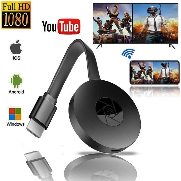 Reproductor multimedia HDMI para TV digital compatible con Google Chromecast 2 (Etiqueta negra)
