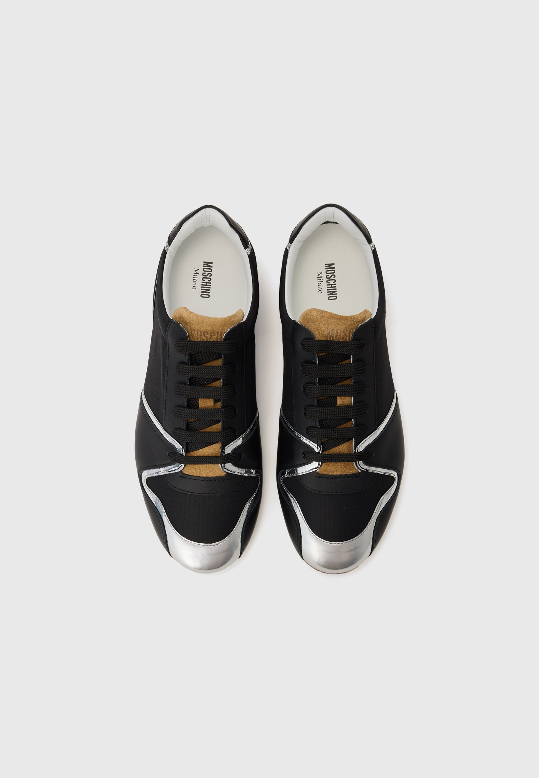 MOSCHINO Sneaker – schwarz/beige/silberfarben