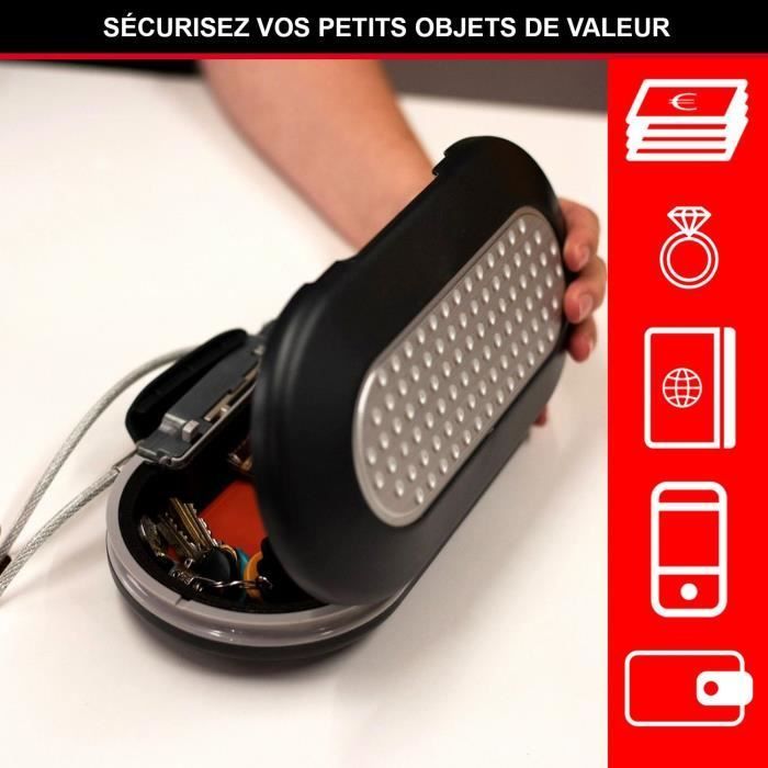 Mini Cofre Portátil - MASTER LOCK - 5900 EUR - Com Cabo - Fechadura de Combinação - Preto