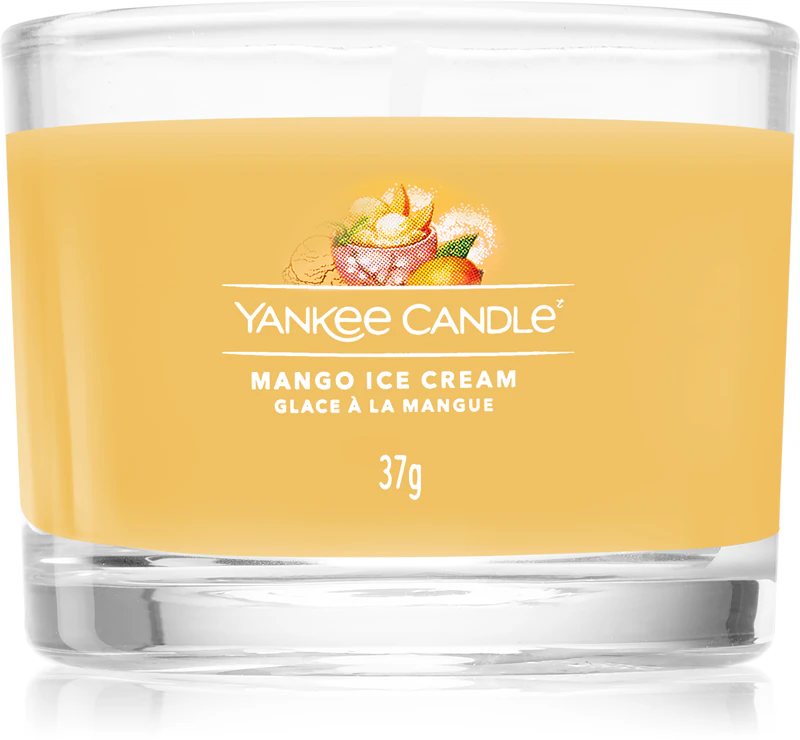 Amostra de sorvete de manga da Yankee Candle em vidro