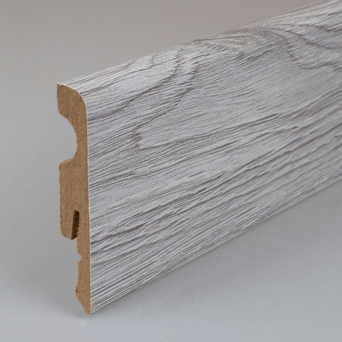 PROVISTON chêne blanc 10 x 58mm mélaminé blanc plinthe MDF plinthe arrondie