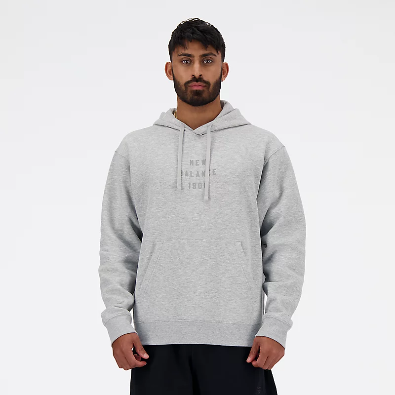 Bluse med kaptur for menn Iconic Collegiate Graphic - ATHLETIC GRAY