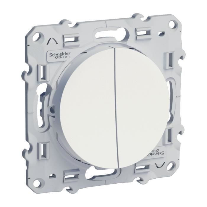 Odace two-way switch + push button - 10A - White